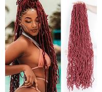 Soft Locs Crochet Hair crochet locs 30 Inch New Faux Locs Crochet Braids Hair 6 Packs/lot 90g Goddess Locs Synthetic Hair Extend Soft Locs Braiding Hair for Women (30 Inch (Pack of 6), BUG)