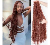 Soft Locs Crochet Hair crochet locs 30 Inch New Faux Locs Crochet Braids Hair 6 Packs/lot 90g Goddess Locs Synthetic Hair Extend Soft Locs Braiding Hair for Women (30 Inch (Pack of 6), 350#)