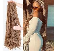 Soft Locs Crochet Hair crochet locs 30 Inch New Faux Locs Crochet Braids Hair 6 Packs/lot 90g Goddess Locs 30 Inch soft Locs Braiding Hair for Women (30 Inch (Pack of 6), 27#)