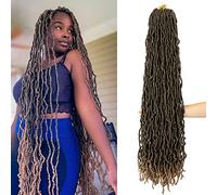 Soft Locs Goddess Curly Hair Extension Synthetic Hair Extension 38 Inch 4 Packs with Pre Shaped Curls for Women (38 Inch, 1B/27#)