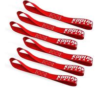 Soft Loop Tie Down Straps - 1.5 x 18 inches- 10,000 lb Load Capacity - Red 6 Pack - Loops for Securing ATV, UTV, Motorcycles, Scooters, Dirt Bikes, Lawn & Garden Equipment by KODIAK STRAPS