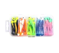 Soft Lubin Baits - Artificial by Da - Disavies Di Des Fisheries | 25 x Cola T Lns with High Strength Lead Hooks + Storage Box