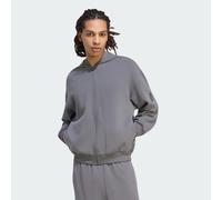 Adidas Men's Hoodie Soft Lux Full-Zip Sweatshirt - Grey Five, XL