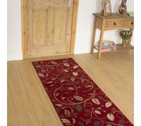 Soft & Luxurious Hallway Runner Rug - Comfortable Carpet for Hall, Kitchen & Corridor - Stain-Resistant, Dirt-Resistant - Multiple Sizes - 60cm x 420cm - 9mm Thick - Scroll, Red