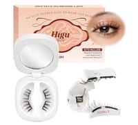 Soft Magnetic-Lashes Kit with Applicator, Higu clace Waterproof Magnetic Eyelashes No Glue Needed, Reusable False Lash Easy to Wear for Beginners (SOFT D1)