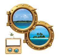Soft Magnetic Stickers - Decorative Magnets for Screen Doors - 2PCS Porthole-Themed Design for Garage, Refrigerator, and, Easy to Attach, Fun Home Decoration for Indoor Outdoor Use