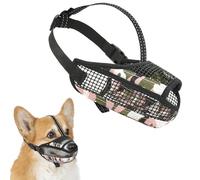 Soft Mesh Dog Muzzle with Reflective Strap - Lightweight Muzzle Adjustable Dogs to Prevents Biting, Chewing & Licking, Open Nose Design Reduces Friction & Enhances Comfort (Pink, XL)