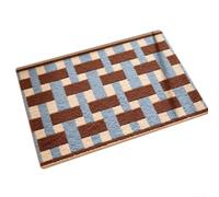 Soft Microfiber Bath Mat Absorbs Water Fast Non Slip Backing Keeps Mat in Place on Tile Vinyl or Hardwood Bathroom Floor Mat (Blue-brown)