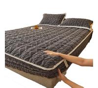 Soft Microfiber Fitted Sheet Deep Pocket Mattress Cover Breathable Skin-Friendly Bedding with Elastic Band for Secure Fit Solid Color Dust Protector(Gray,180 * 200cm)