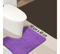 Soft Microfiber Non Slip Mat Shaggy Bathroom Rug, Super Absorbent Machine Washable Bath Mat | Quick Dry Carpet, Great for Bath, Shower, Bedroom, Door Mat, Purple - 50 x 40 cm