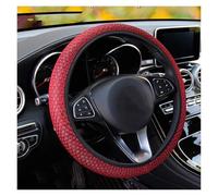 Soft Microfiber Steering Wheel Cover All Season Universal Mesh Fabric Cool And Breathable Elastic Car Without Inner Ring Car Accessories Anti-slip steering wheel cover(Red)