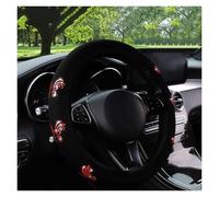 Soft Microfiber Steering Wheel Cover Car Interior Accessory Glittering Design Fabric Material Inner Ring Not Included Anti-slip steering wheel cover(Red)