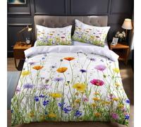 Soft Microfiber Super King Duvet Cover Set 260 x 220 cm Purple Bedding with Violet, Hidden Zipper Quilt Cover Breathable Wrinkle Resistant