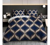 Soft Microfibre, 3 Piece Blue Euro Size Bedding Set 150x200 cm