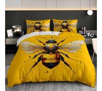 Soft Microfibre, 3 Piece Yellow Euro Size Bedding Set 150x200 cm