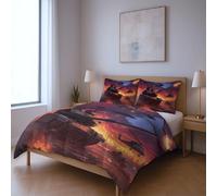 Soft Microfibre Bedding Quilt Cover Set iron easy Duvet Cover Sets, red War Tank Army King Suitable for bedroom