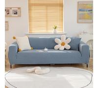Soft Mifber One Piece Sofa Slipcover Light Blue Elastic Loveseat Protector Thick Anti-Scratch Couch Cover Full Angle Wrap Fits 57"-72" Living Room Furniture
