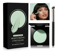 Soft Mint Green Moisturising Concealer Stick - Neutralises Redness & Covers Acne Marks, Full Coverage Hydrating Formula with Precision Brush for Dark Circles & Skin Imperfections