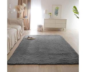 Soft Modern 40x60cm Rectangle Rug - Plush Gray Carpet for Home Hallway Nursery Dining Room Living Room - Cozy and Stylish Floor Mat