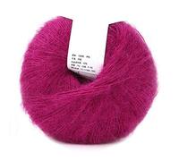 Oumefar Popular Multicolor Angora Wool Pashm Mohair Knitting Yarn for Weaving Woven Scarves(Wine red) Yarn