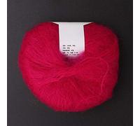 Soft Mohair Wool Knitting Yarn Warm Angora Long Wool Yarn with Crochet for Knitting Scarves Sweater Crafts(14 Rose Red)