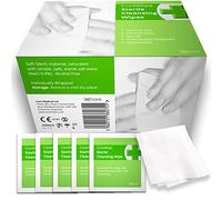Soft Moist Cleansing Wipes STERILE AND ALCOHOL FREE. Pack Of 100x by Core Medical. For non-sting cleaning of wounds and scrapes at home, walking, camping and First Aid Kit Refills.