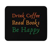 Soft Mouse Pad, Drink Coffee Read Books Literary Pun Cute Literarians Appreciation Office Mousepad Portable Desk Mats 25X30cm for Work Typing Studying