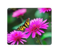 Soft Mouse Pad, Flowers Colorful Butterfly 1 Print Office Mousepad Multifunctional Keyboard Pad 25X30cm for Studying Work Typing