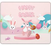 Soft Mouse Pad, Happy Easter Bunny Eggs Mousepads Premium Desk Pad 25X30cm for Studying PC Laptop