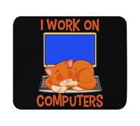 Soft Mouse Pad, Science Technology Graphic Funny Kitten Kitty Sitting On Computer Gaming Mousepad Multifunctional Desk Mats 25X30cm for Office Laptop Typing