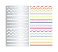 Soft Multiple Useful Line Metal Stencils for Painting Straight Line Stencil Template for DIY Crafts Wavy Line Broken Dotted Line for Painting on Wood Wall Scrapbooking Diary Furniture Decor 4''*7''