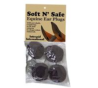 Soft N' Safe by Intrepid International Horse Tack - 4-Pack Horse Ear Plugs, Black, Conforms to Ear, Blocks Noise, Prevents Distractions, Soft, Pliable & Chafe-Free for Equestrians