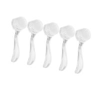 Soft Nail Dust Cleaning Brush Set - 5pcs Manicure Accessory for Easy Nail Powder Removal, Skin-Friendly, Comfortable Handle, White (White)