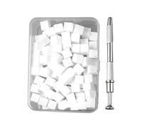 Soft Nail Sponges, Cosmetic Foam Nail Design Sponge with Grabbing Pen, Convenient Polish Transfer Supplies, Painting Manicure Tools for Nails Lover, Families, and Professionals, Color White