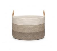 Soft Neutral Woven Hamper in 3 Color Shades Beige, Taupe & Brown | Cotton Rope Extra Large Blanket Basket | Laundry Hamper for Store Blanket, Clothes and Stuff Toys