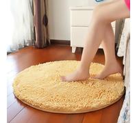 Soft Non-Slip Round Chenille Bathroom Rug - Absorbent Shaggy Mat for Home, Office, and Spa - Cozy Floor Decor for Enhanced Comfort and Style