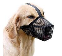 Soft Nylon Dog Muzzle - Adjustable Breathable Mesh Muzzle, Mask for Anti-Barking, Licking (Black, Size M)