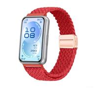 Soft Nylon Magnetic Wristband for Huawei Band 11/11 Pro, Comfortable Replacement Strap with Secure Clasp, Breathable Sports Armband (Red)