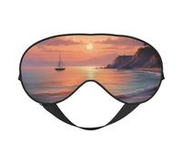 Soft Ocean's Embrace Printed Eye Mask,Adjustable Breathable Eye Masks for Sleep,Light Blocking & Double-Sided