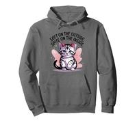 Soft on the Outside Spite on the Inside Moody Cat Design Pullover Hoodie