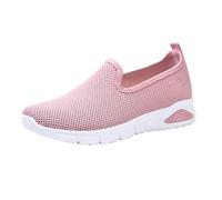 Soft Orthopedic Shoes for Women Breathable Woven Walking On Foam Shoes Arch Support Hands In Sneaker Women Business Shoes Black, pink, 4 UK