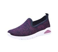 Soft Orthopedic Shoes for Women Breathable Woven Walking On Foam Shoes Arch Support Hands In Sneaker Women Business Shoes Black, purple, 4 UK
