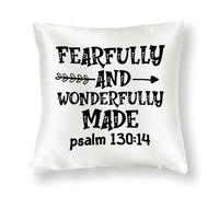 Soft Outdoor Pillow Covers 16x16in Easter Fearfully And Wonderfully Made Decorative Throw Pillow Cases Bunny Décor Square Silk Pillow Shams for Outside Chair Couch