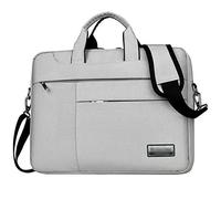 Soft Oxford Cloth Shockproof Laptop Computer Case Sleeve Shoulder Messenger Bag Briefcase with Pockets Handles and Detachable Shoulder Strap,Light Grey,13" (36 * 26 * 7) CM