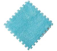 Soft P Foam Floor Mat 20Pcs - Long Hair EVA Puzzle Carpet for Kids Activities, Game Pad, Non-Toxic, Blue, 30x1CM, Perfect for Playrooms and Nurseries