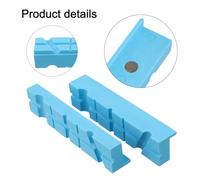 Soft Pad Jaw Pads for Bench Vise - 2-Pack Rubber Vise Grips Having Magnetic Backing 4 or 5 or 6 Inch Sizes (100 Over 125/155mm) Blue Compatible with Metal Workshop Clamps Drill Presses(5IN)