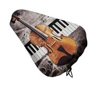 Soft Padded Piano Violin Bike Seat Cover, Waterproof Comfort Cushion for Men Women with Drawstring, Extra Wide Stationary Bike Seat Cushion Fit for Bicycle Mountain Exercise Road Bikes