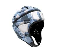 Soft Padded Rugby Helmet,7v7 Rugby Headguard Headgear Goalkeeper Head Protector Soccer Shell Head Protector Adjustable Soccer Autism Helmet Support Scrum Cap for Youth Kids 6-11 Yrs (Camo Blue)