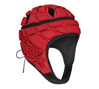 Soft Padded Rugby Helmet,7v7 Rugby Headguard Headgear Goalkeeper Head Protector Soccer Shell Head Protector Adjustable Soccer Autism Helmet Support Scrum Cap for Youth Kids 6-11 Yrs (Red)