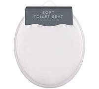 Soft Padded Toilet Seat - Easy Fit - Anti-Bacterial Heavy Duty Material - Adjustable Hinge for Family Bathroom Universal Bowl Seating - Easy Top Fixing - Fiting Most
